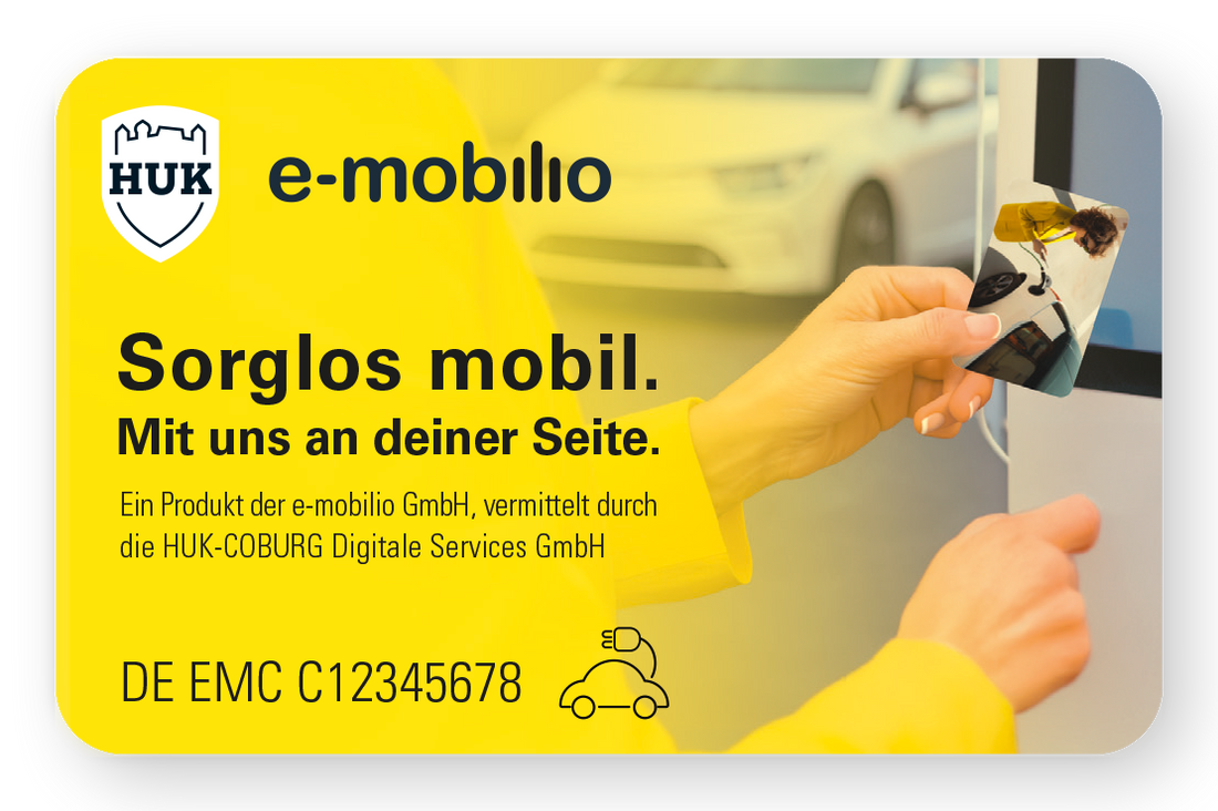 HUK-Ladekarte in Kooperation mit e-mobilio