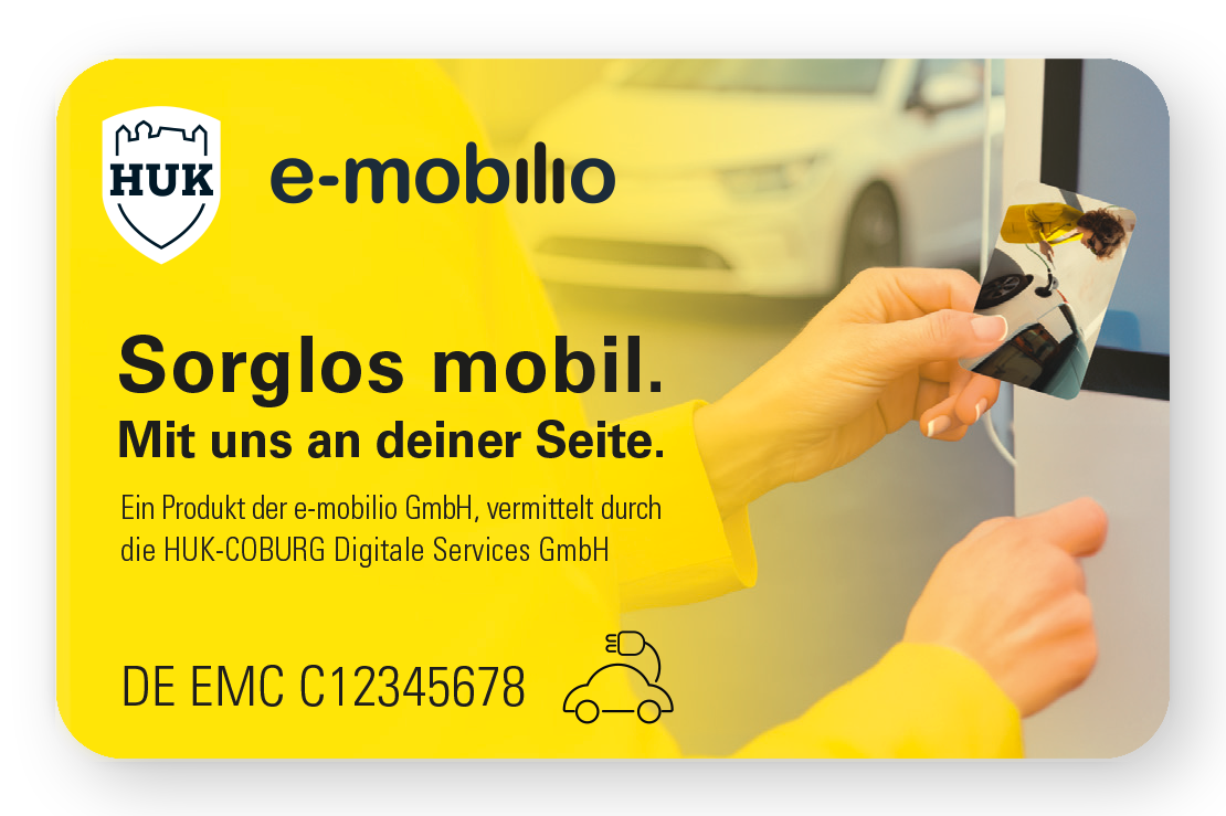 HUK-Ladekarte in Kooperation mit e-mobilio